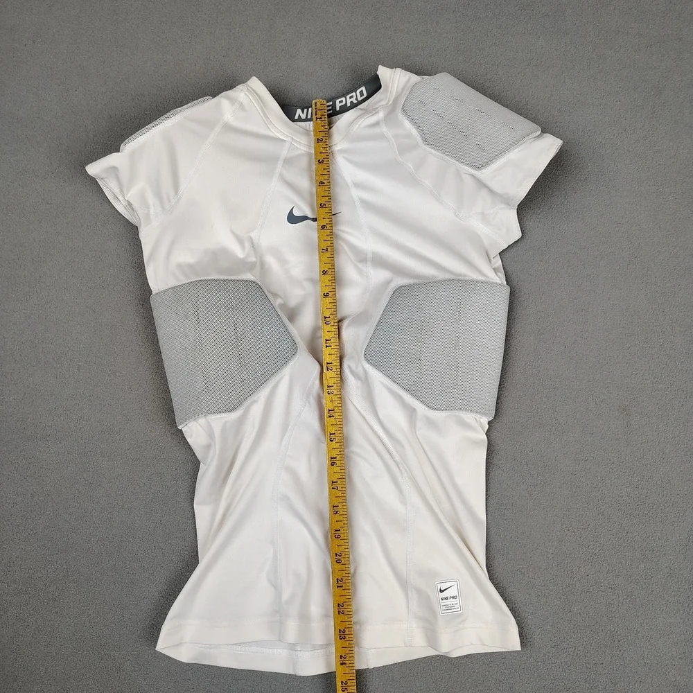 Nike White & Gray Compression Athletic Shirt with Mesh Panels
